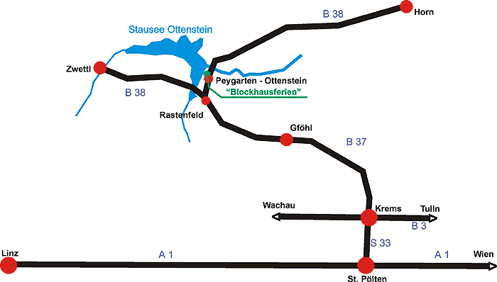 Anfahrtsplan für Blockhausferien